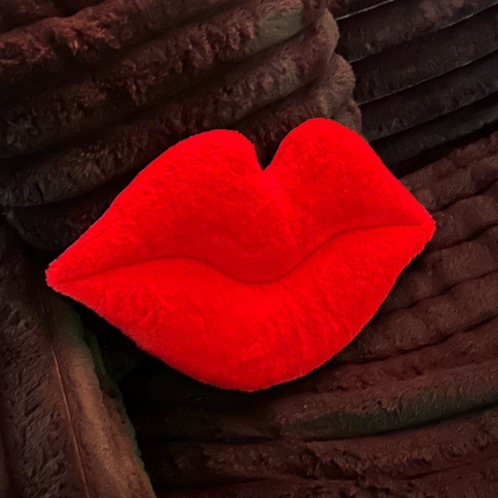 Room Essentials Bold Red Lip Valentines Day plush Pillow